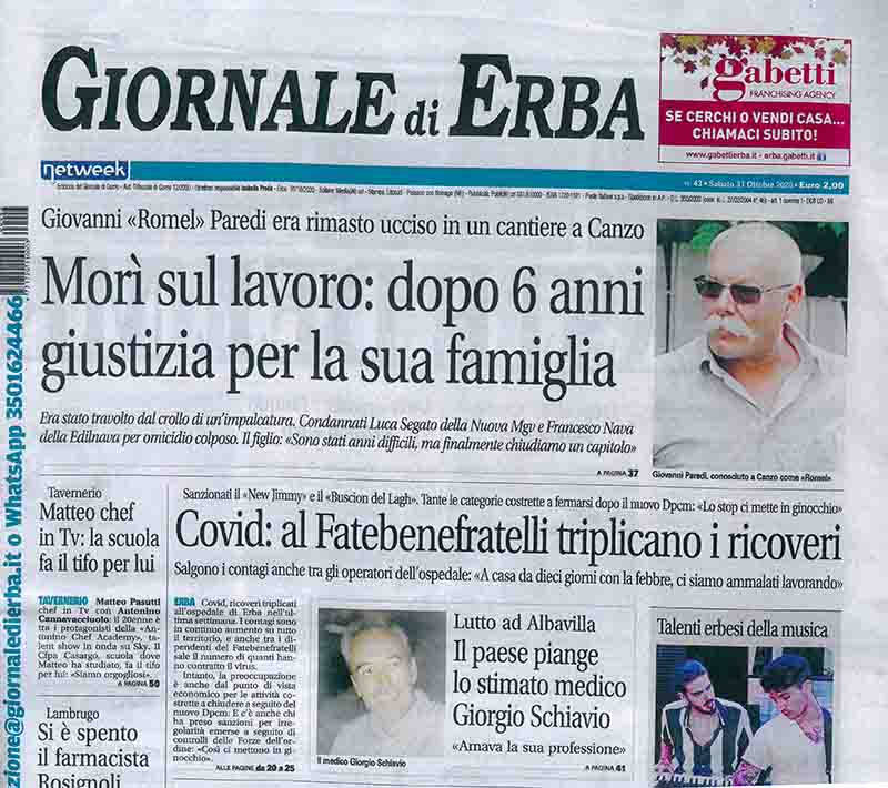 articolo Giornale di Erba